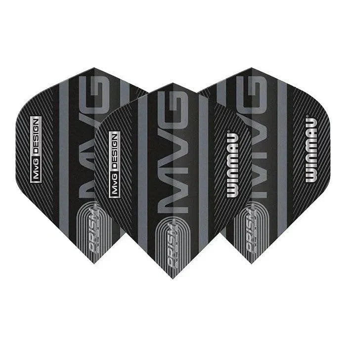 Winmau Prism Alpha MvG Extra Thick Standard Black & Grey Flights