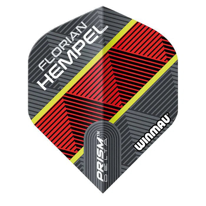 Winmau Prism Delta Florian Hempel Grey and Red Standard Flights - view 2