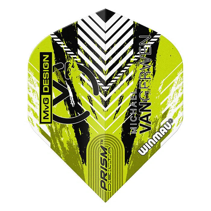 Winmau Prism Delta MvG Extra Thick Flights - Green Chevron - view 2