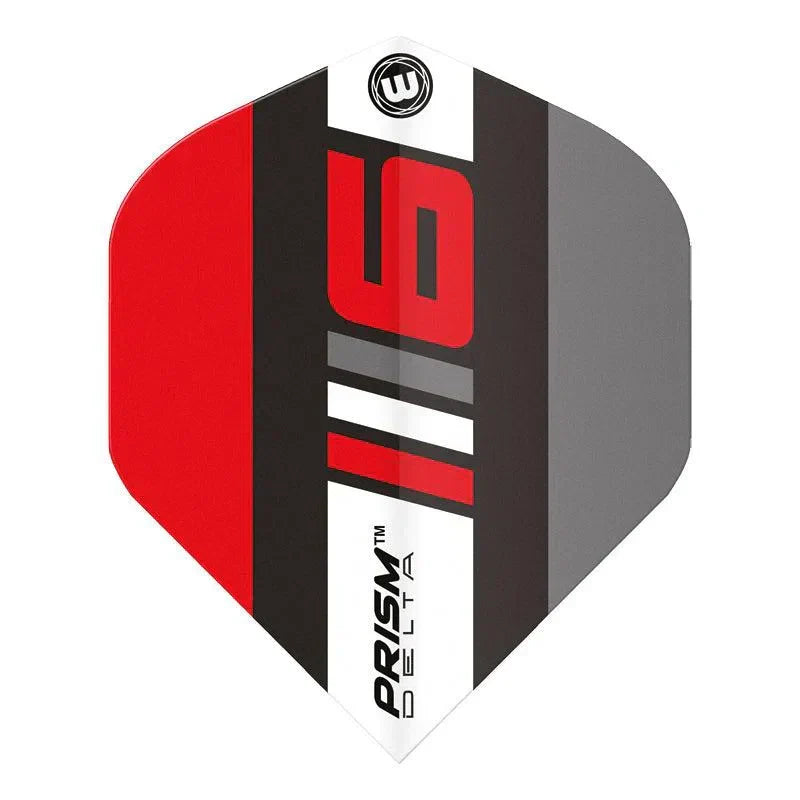 Winmau Prism Delta Extra Thick Standard Blade 6 Black & Grey & Red Flights - view 2