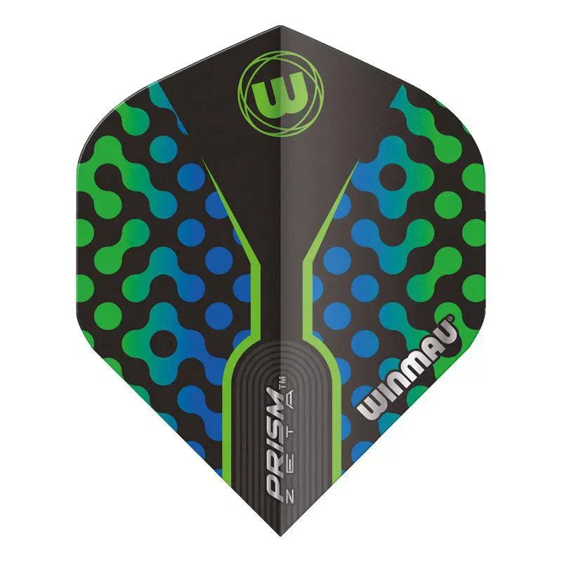 Winmau Prism Zeta Thick Extra Standard Black, Green & Blue Flights - view 2