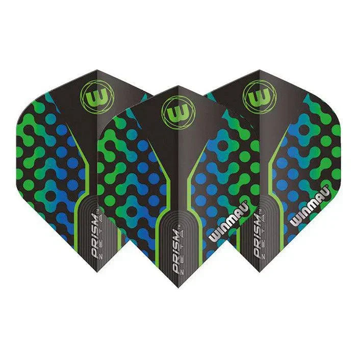 Winmau Prism Zeta Thick Extra Standard Black, Green & Blue Flights