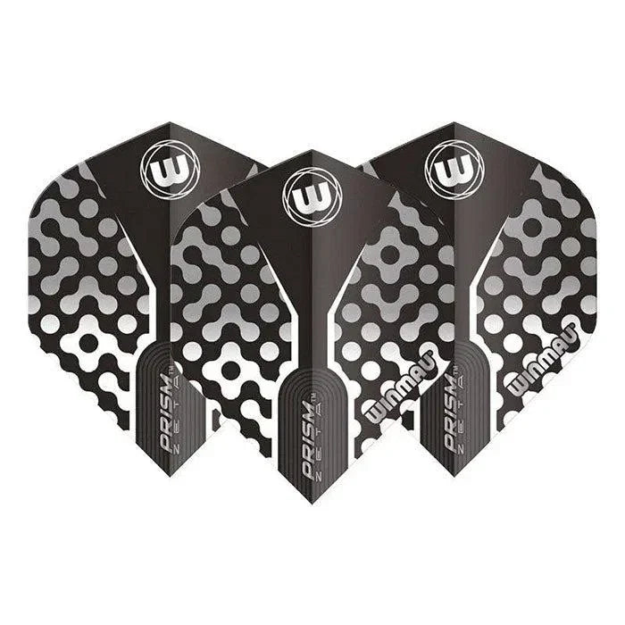 Winmau Prism Zeta Thick Extra Standard Black Grey & White Flights