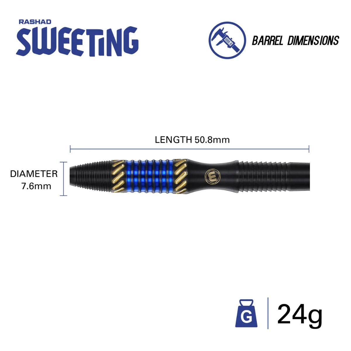 Winmau Rashad Sweeting 90% Tungsten Steel Tip Darts - view 4