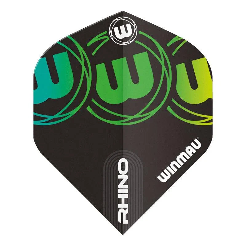 Winmau Rhino Standard Extra Thick Black & Green Flights - view 2