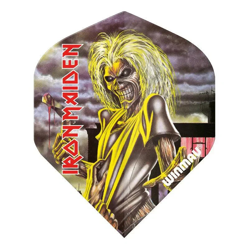 Winmau Rock Band Extra Thick Standard Iron Maiden Killers Grey & Yellow Flights - view 2