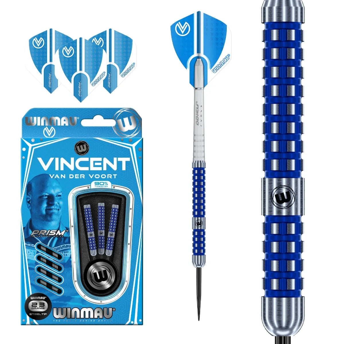 Winmau Vincent Van Der Voort 90% Tungsten Steel Tip Darts