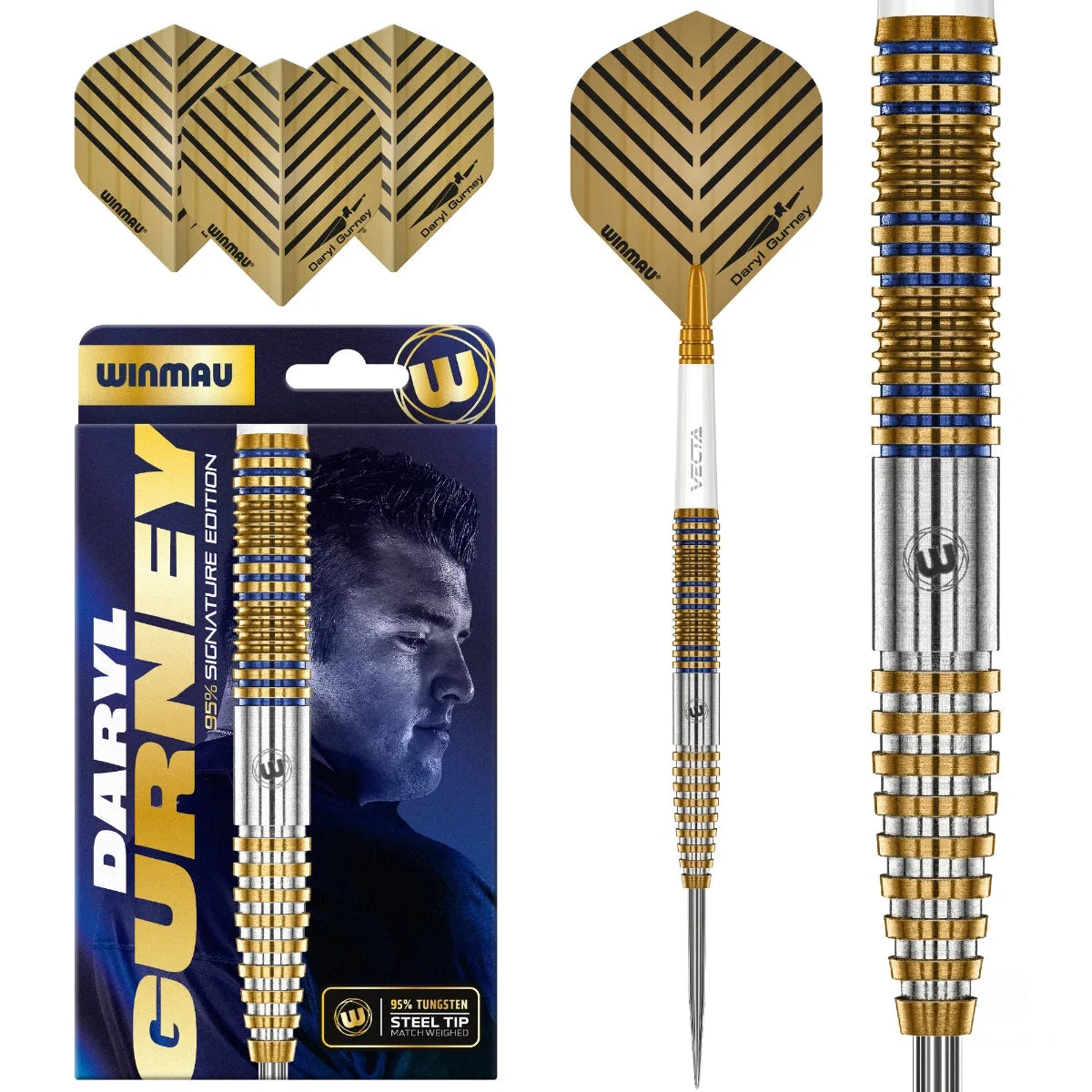 Winmau Daryl Gurney Signature Edition 95% Tungsten Steel Tip Darts