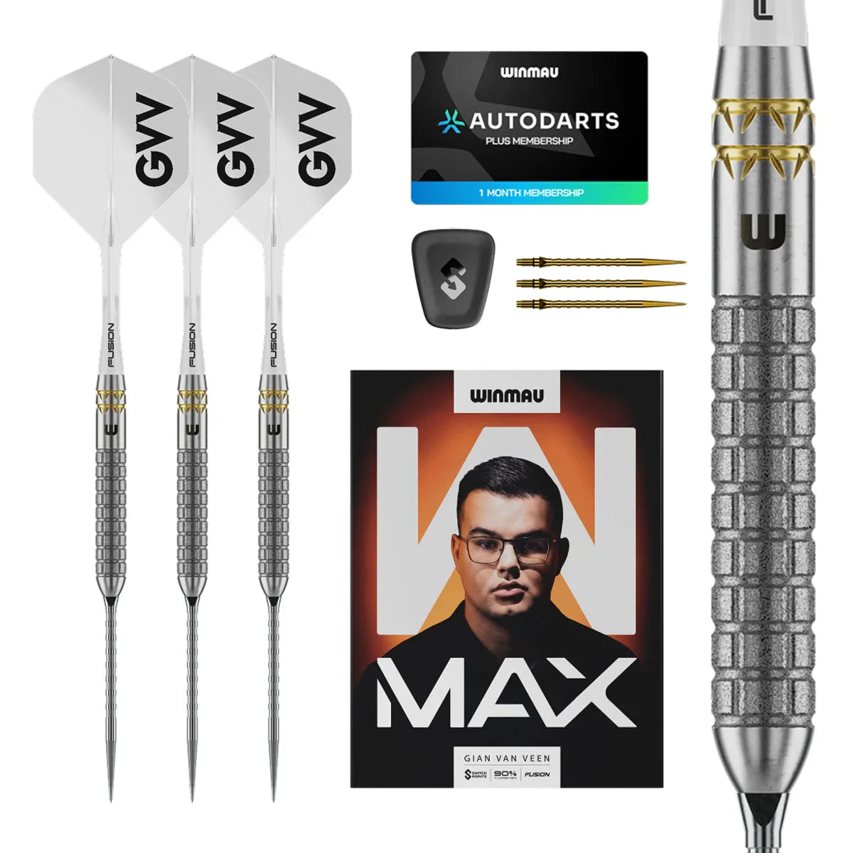 Winmau Gian van Veen W-Max SP 90% Tungsten Steel Tip Darts