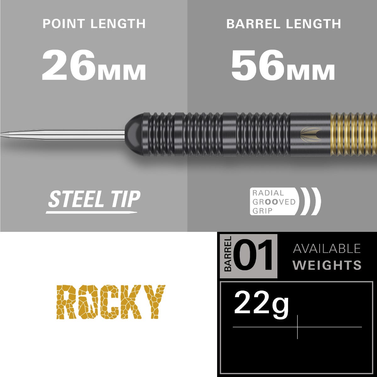 Target Josh Rock Brass Steel Tip Darts - 3
