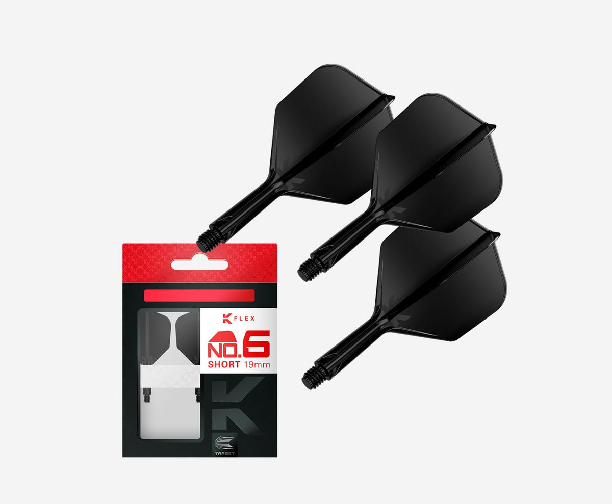 Target K-Flex Shape/No.6 26mm Intermediate Black Polished Flights