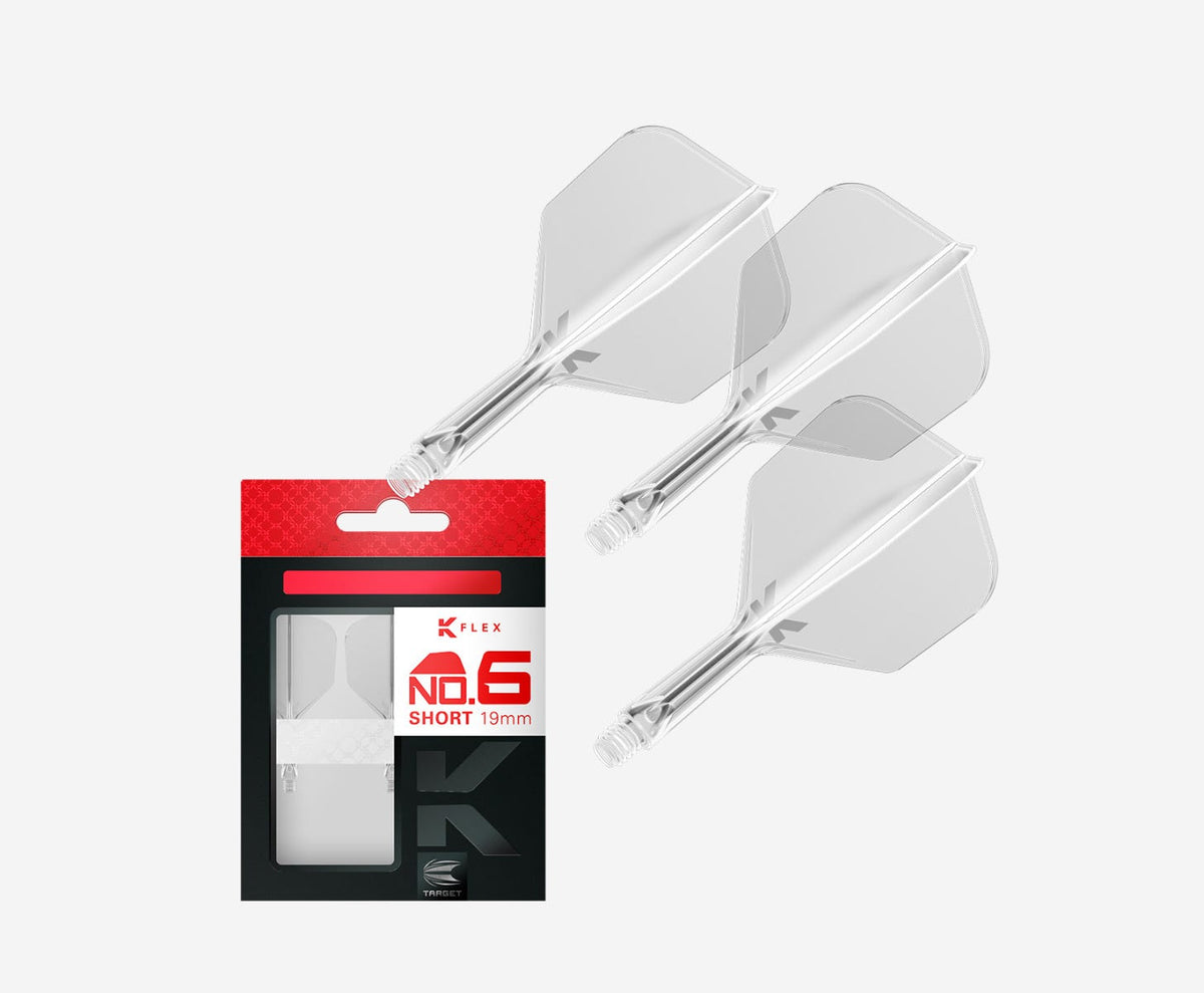 Target K-Flex Shape/No.6 19mm Short Clear Polished Flights