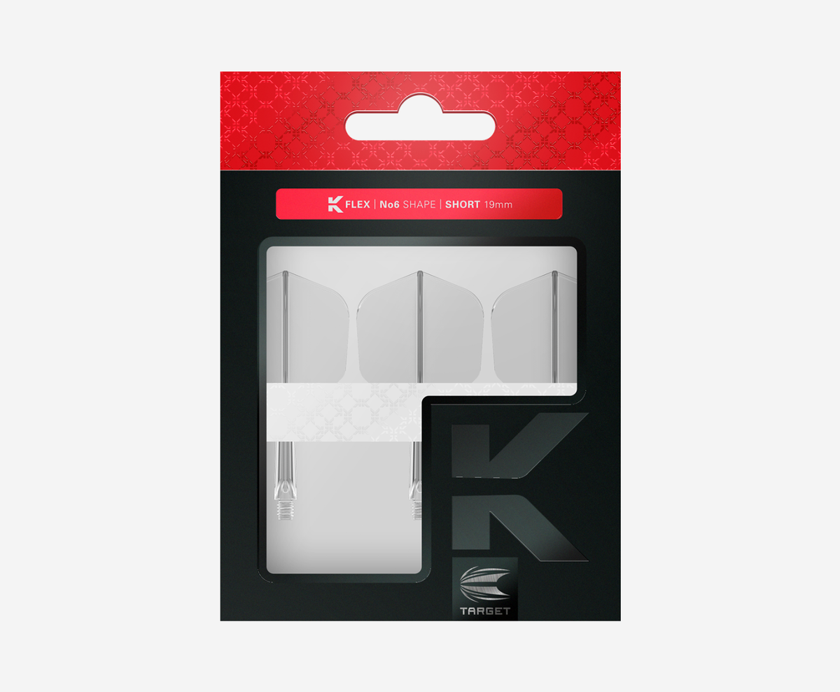 Target K-Flex Shape/No.6 33mm Medium Clear Polished Flights - 4
