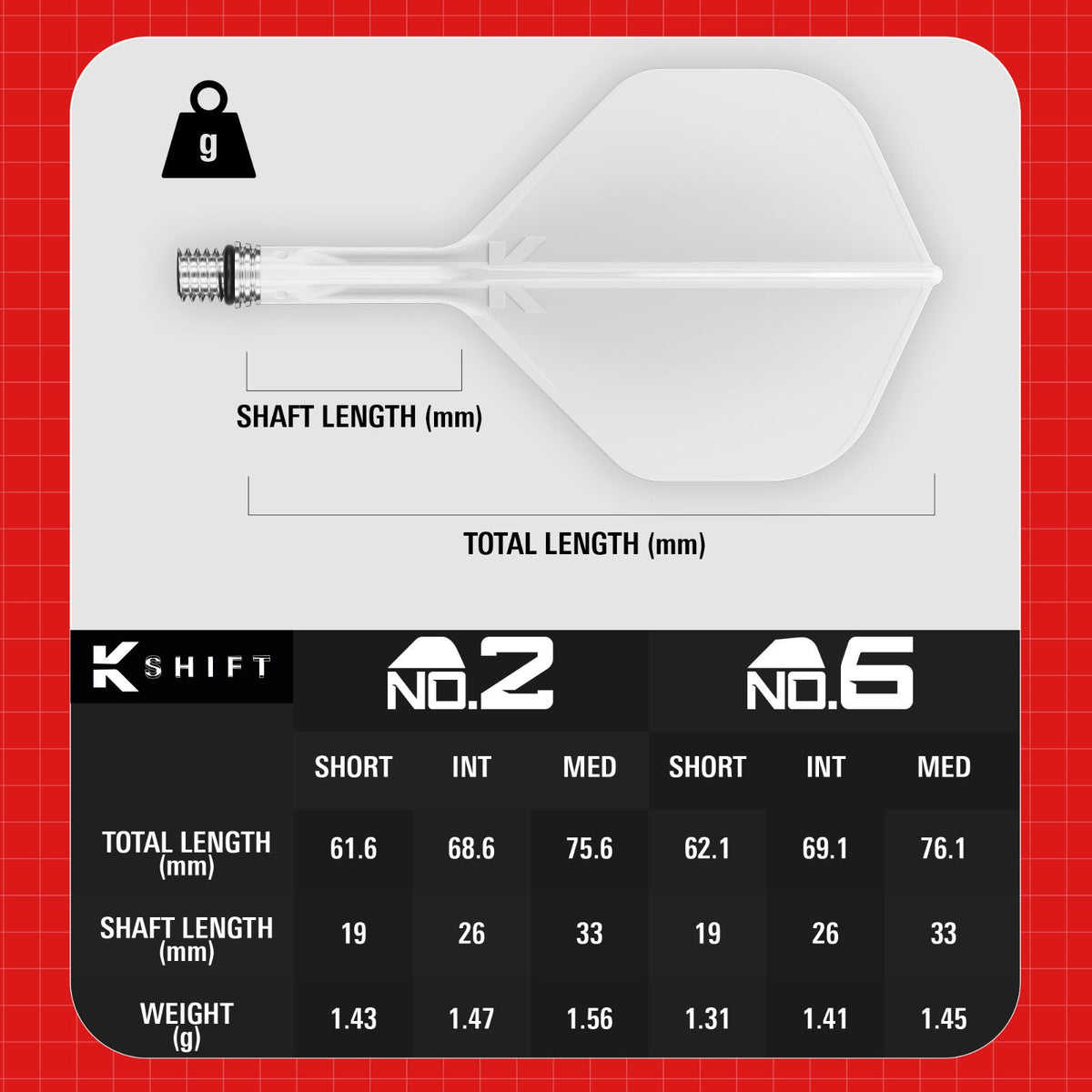 Target K-Shift White Std/No.2 Medium Flights - 7
