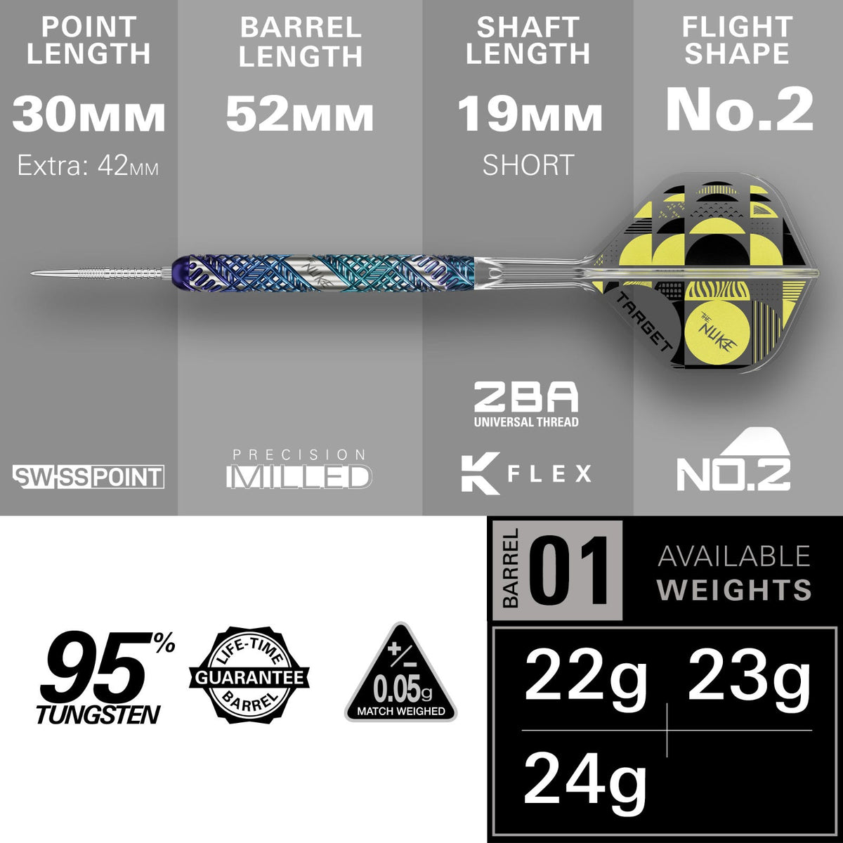 Target Luke Littler Edge 95% Steel Tip Darts - 4