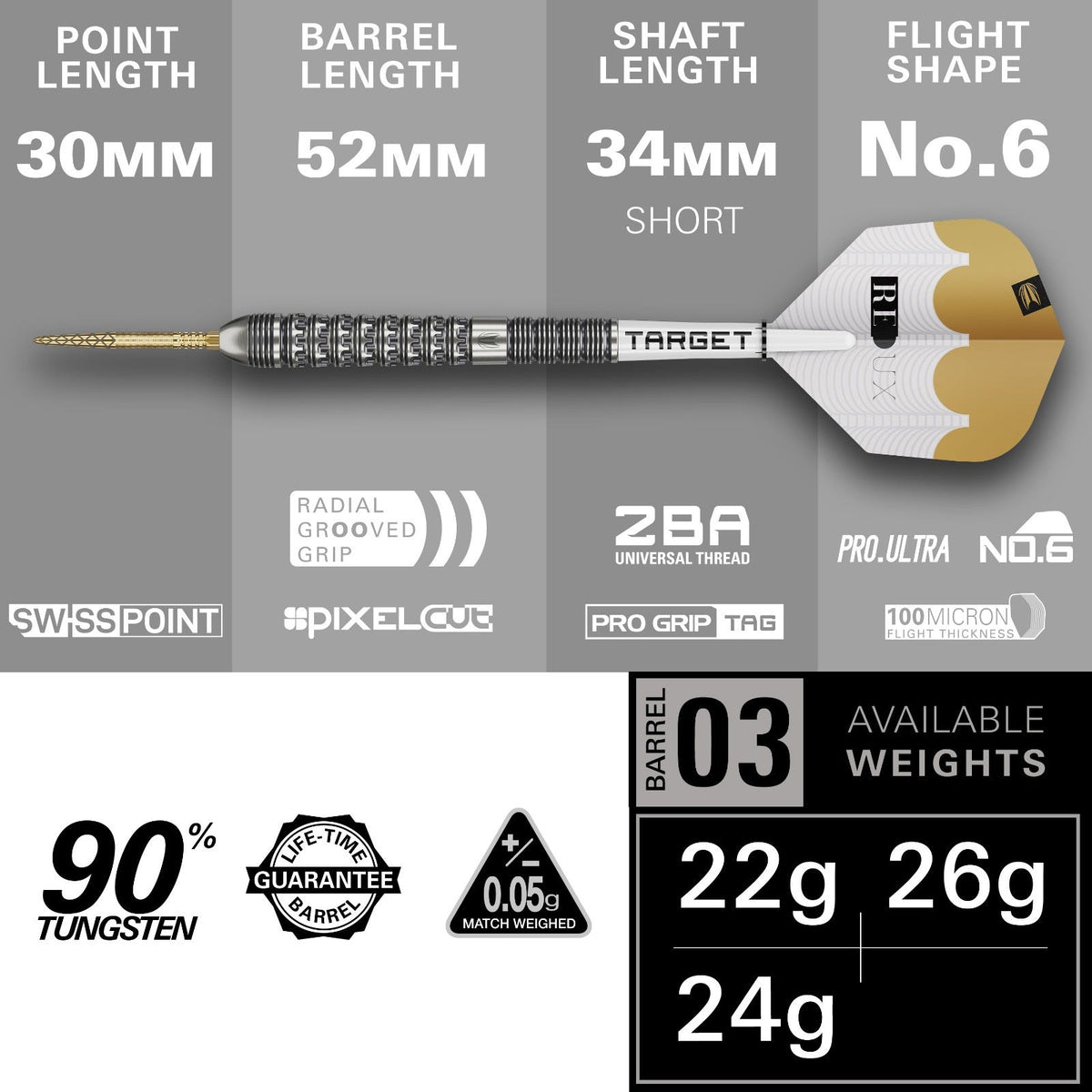 Target Redux 90% 03 Steel Tip Darts - 3