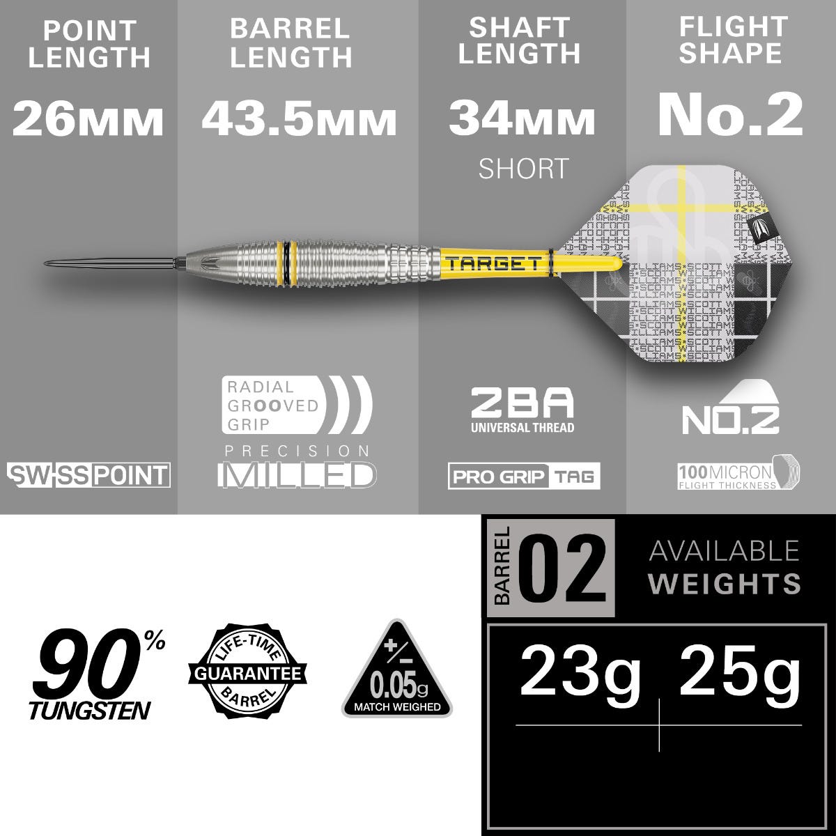 Target Scott Williams G2 Steel Tip Darts - 4