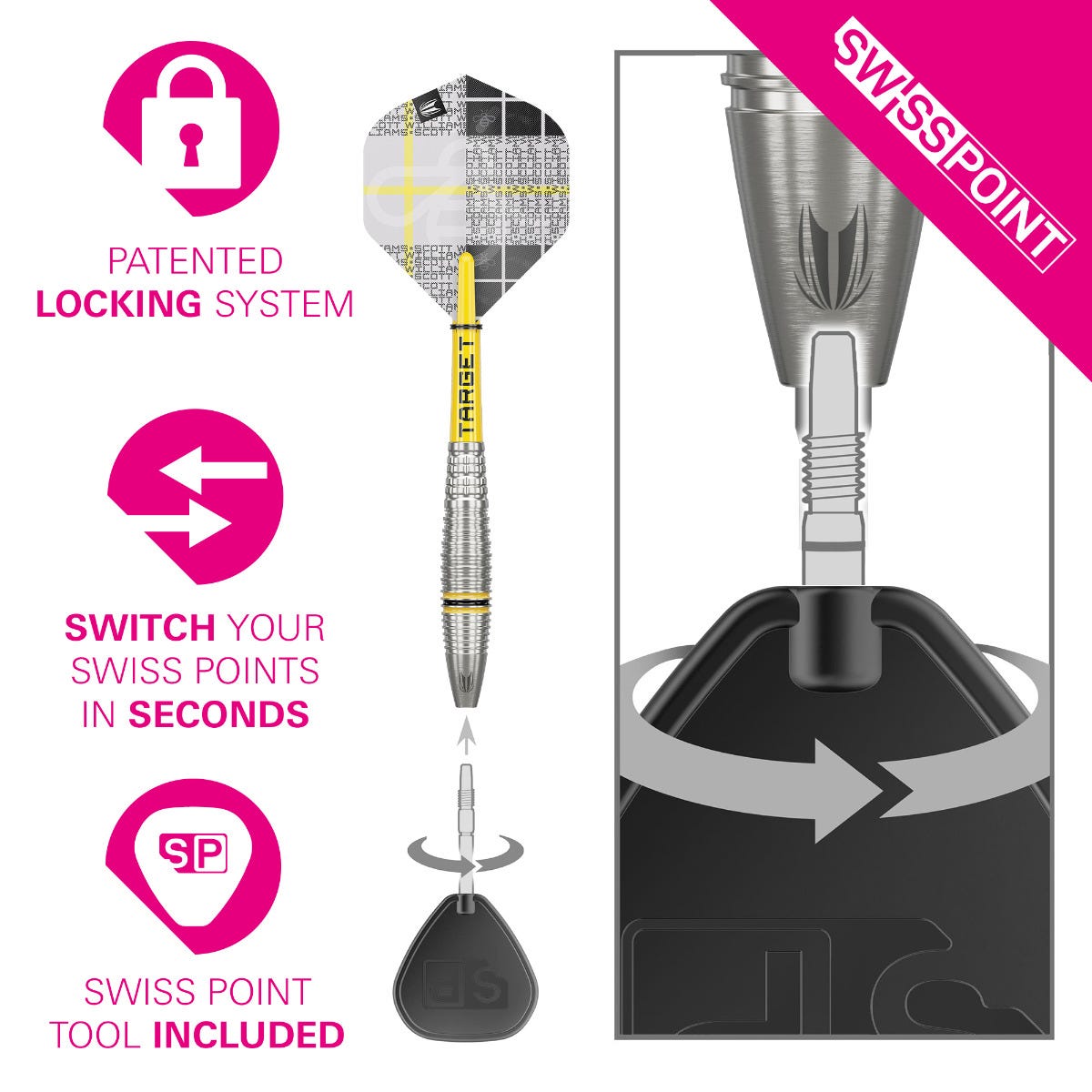 Target Scott Williams G2 Steel Tip Darts - 6