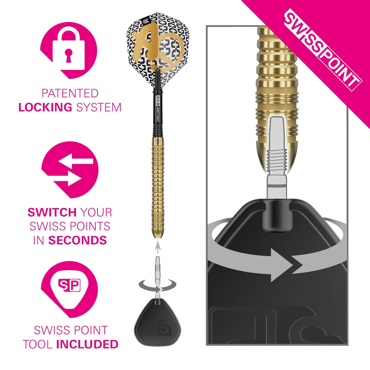 Target Bolide Envy 04 90% Steel Tip Darts - 4