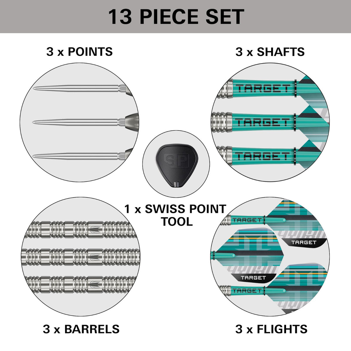Target Hydro 90% 02 Steel Tip Darts - 5