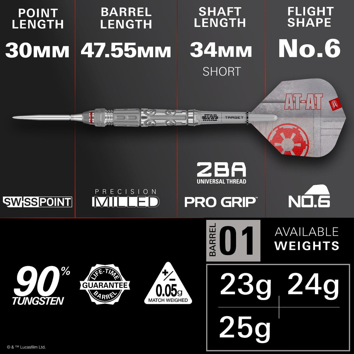 Target Star Wars At-At 90% Steel Tip Darts - 3