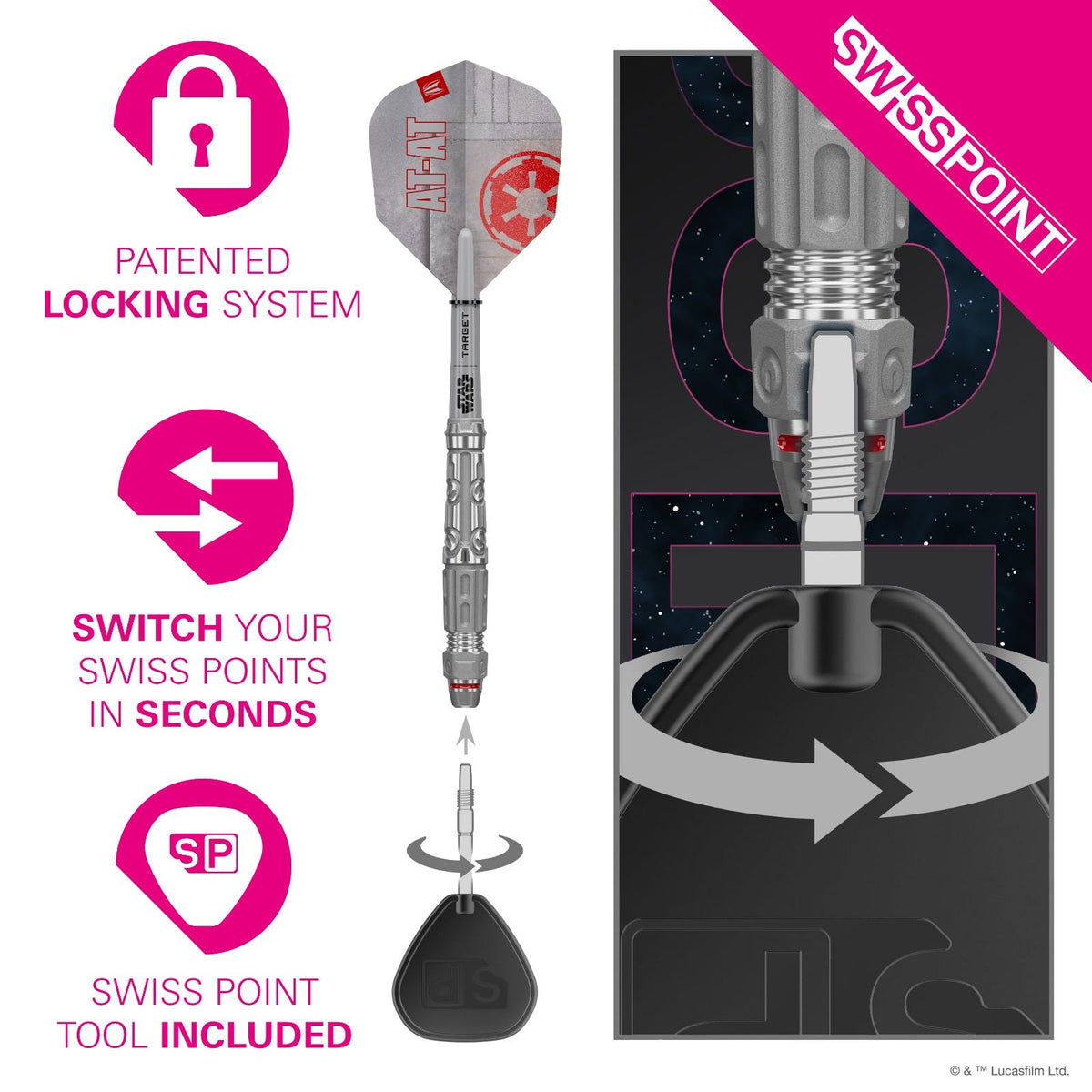 Target Star Wars At-At 90% Steel Tip Darts - 4