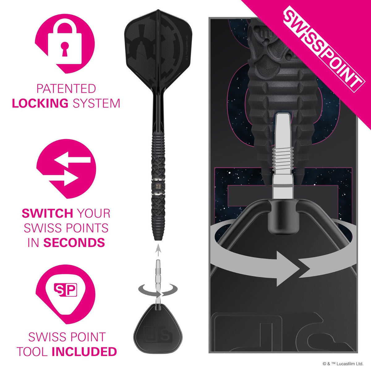Target Darth Vader 95% Steel Tip Darts - 4