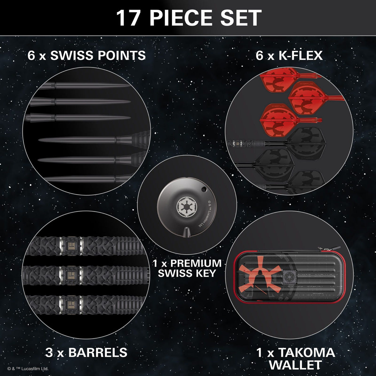 Target Darth Vader 95% Steel Tip Darts - 5