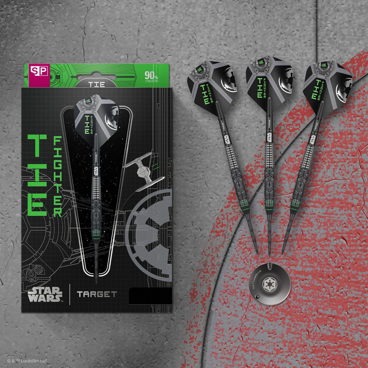 Target Star Wars Tie Fighter 90% Steel Tip Darts - 6