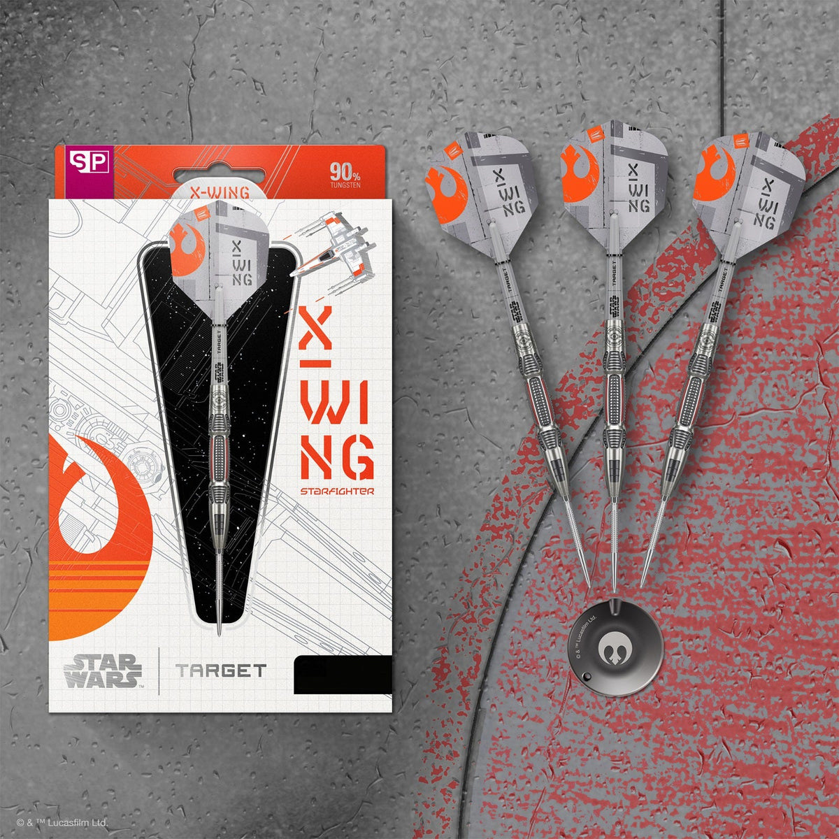 Target Star Wars X-Wing 90% Steel Tip Darts - 6
