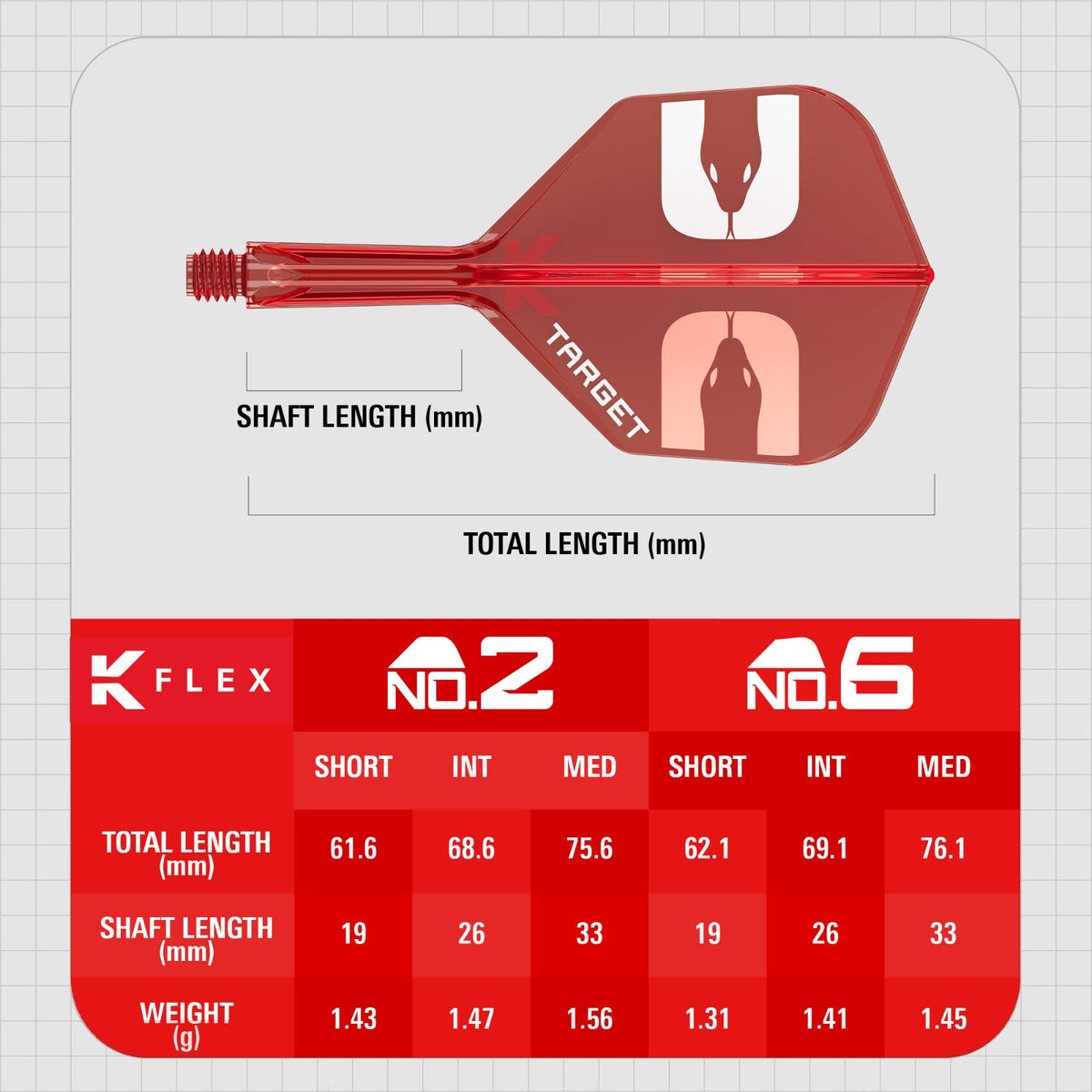 Target Nathan Aspinall K Flex Shape/No.6 Short Flights - 3