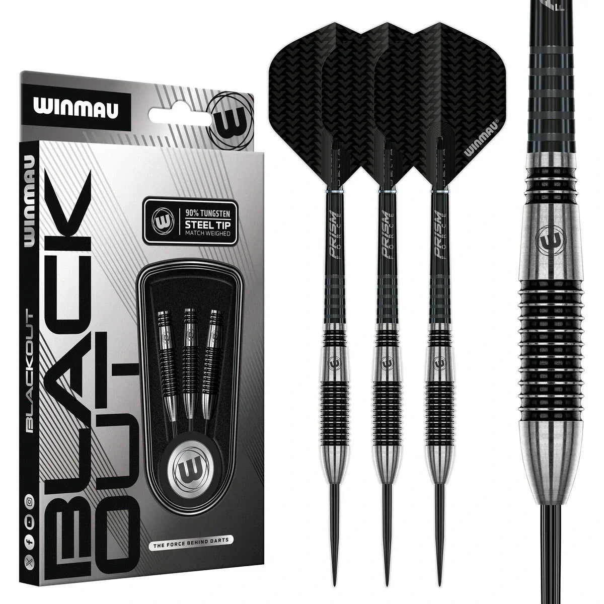 Winmau Blackout 2 Torpedo 90% Tungsten Steel Tip Darts
