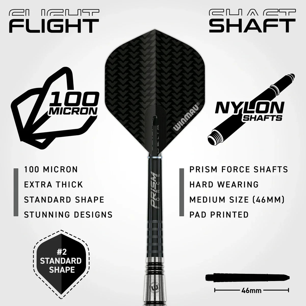 Winmau Blackout 2 Torpedo 90% Tungsten Steel Tip Darts - view 4