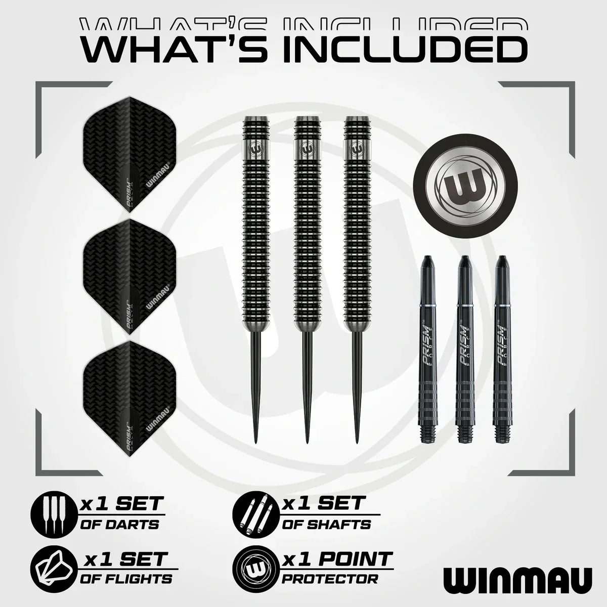 Winmau Blackout 1 Straight 90% Tungsten Steel Tip Darts - view 3