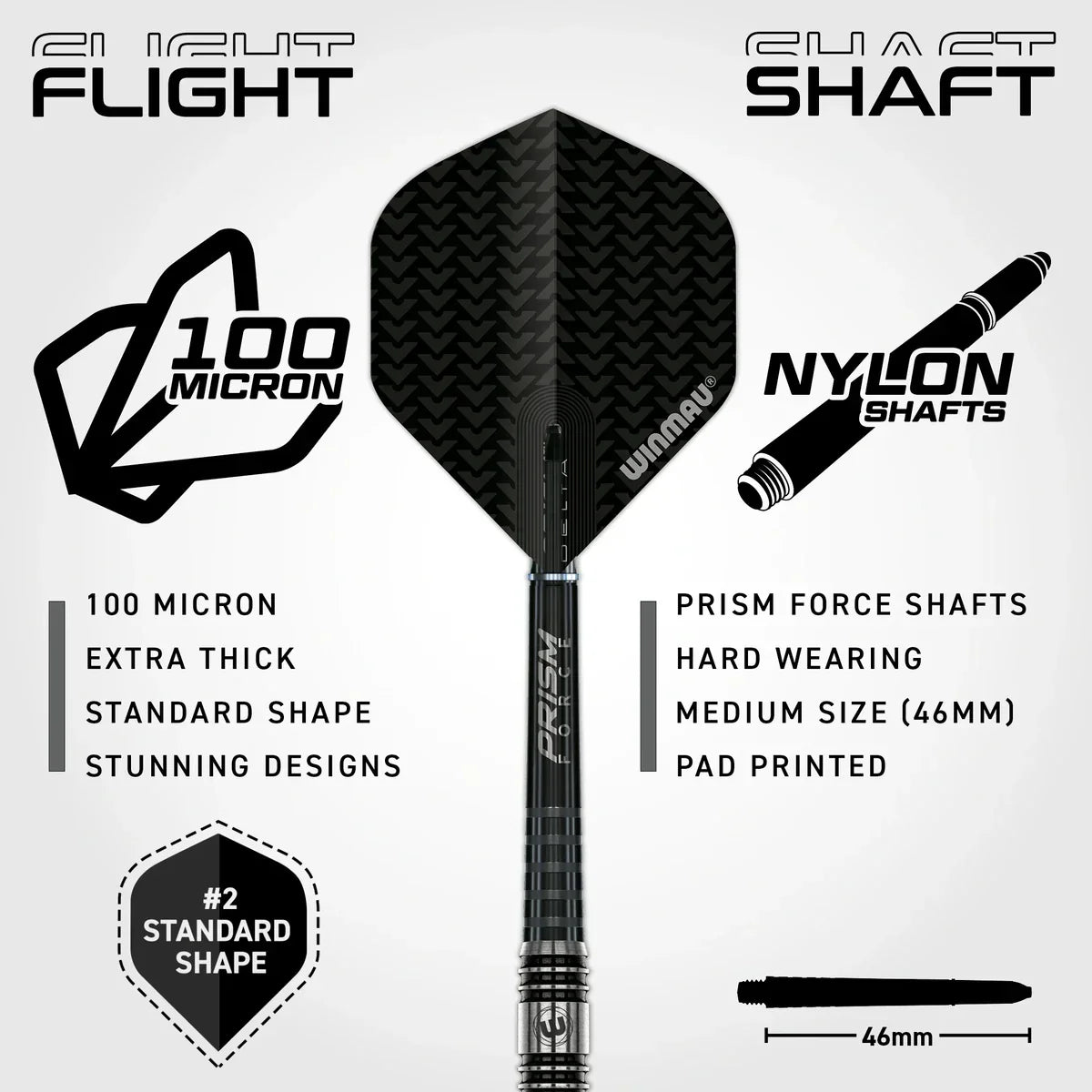 Winmau Blackout 1 Straight 90% Tungsten Steel Tip Darts - view 4