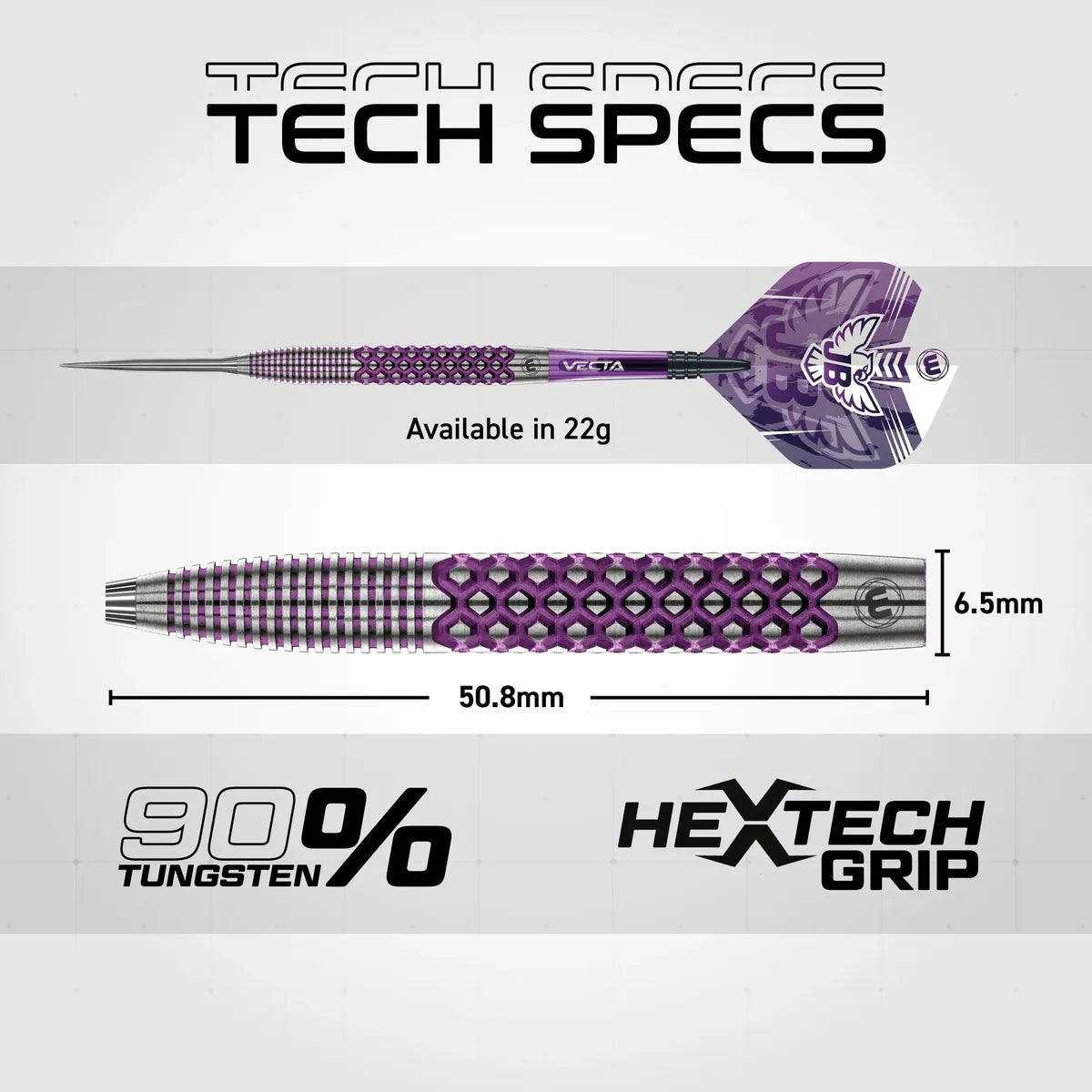 Winmau John Brown Signature Edition 90% Tungsten Steel Tip Darts - view 5