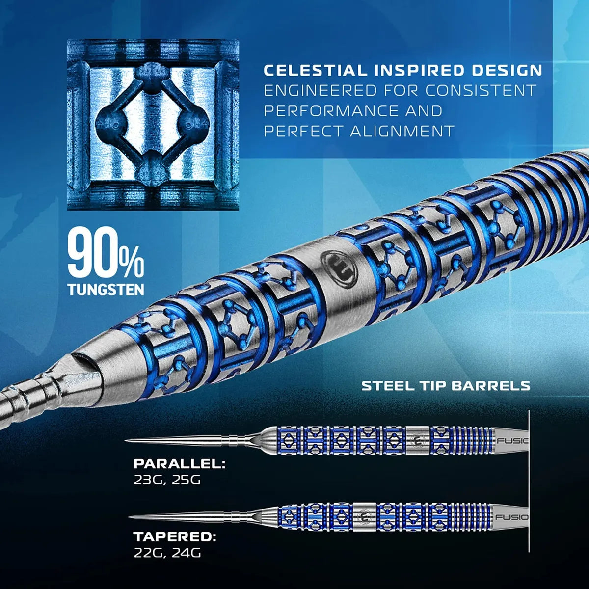 Winmau Lunaris Tapered SP 90% Tungsten Steel Tip Darts - view 6