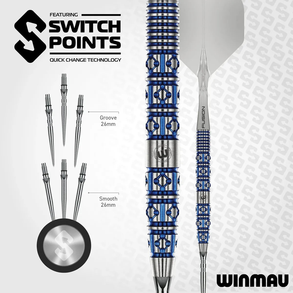 Winmau Lunaris Tapered SP 90% Tungsten Steel Tip Darts - view 9