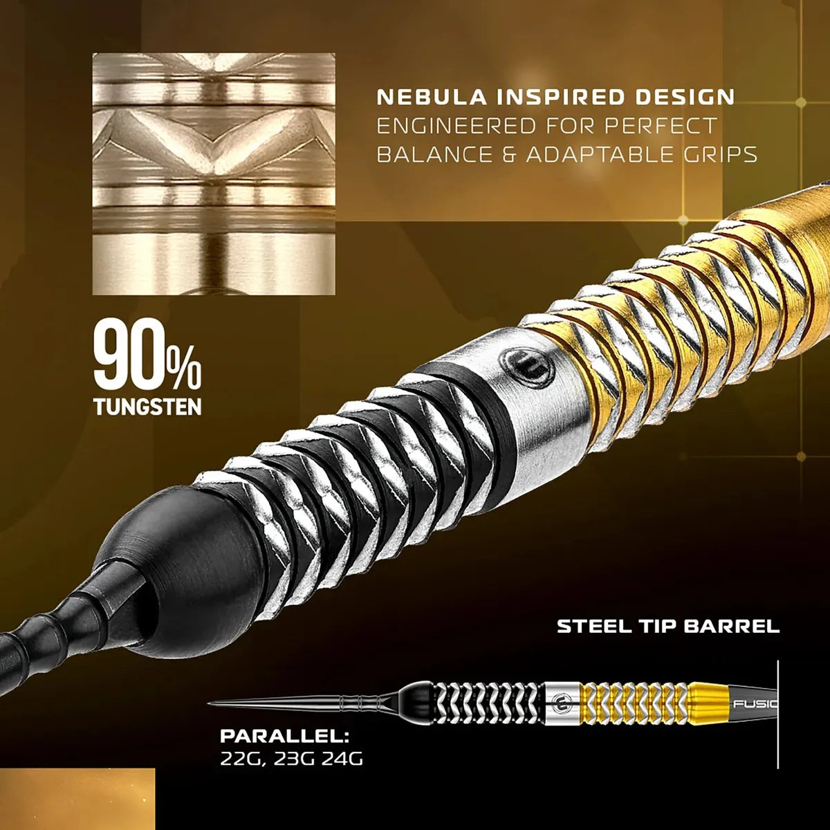 Winmau Exion Parallel SP 90% Tungsten Steel Tip Darts - view 6