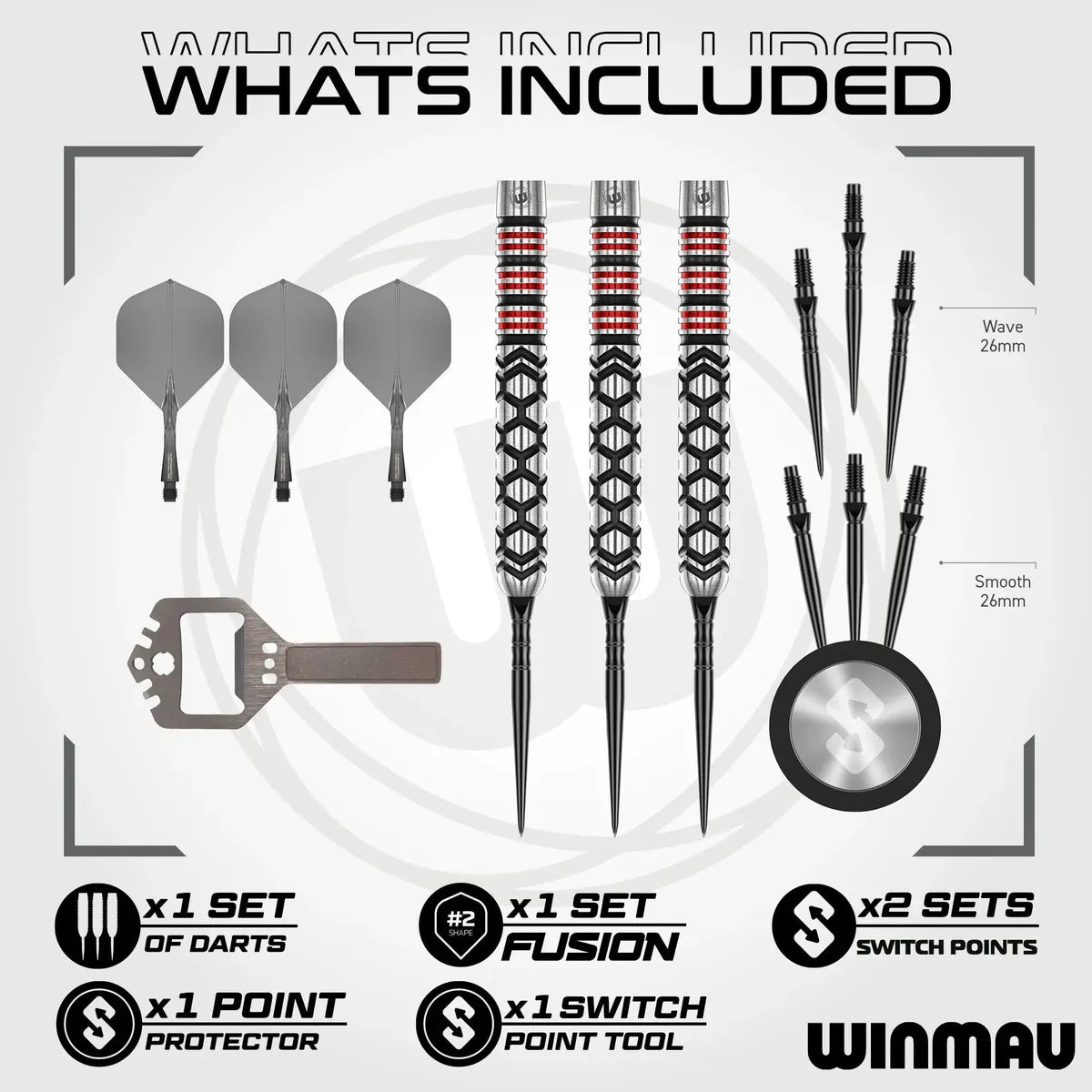 Winmau Fornax Parallel SP 90% Tungsten Steel Tip Darts - view 3