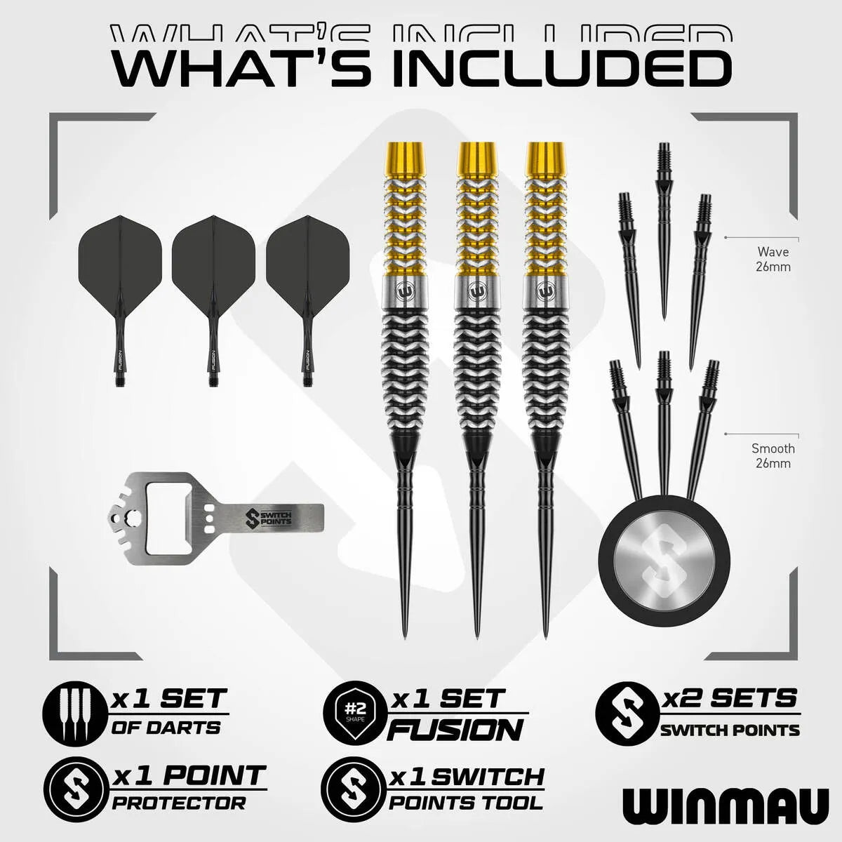 Winmau Exion Torpedo SP 90% Tungsten Steel Tip Darts - view 3