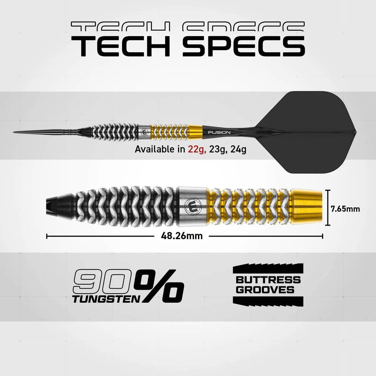 Winmau Exion Torpedo SP 90% Tungsten Steel Tip Darts - view 6