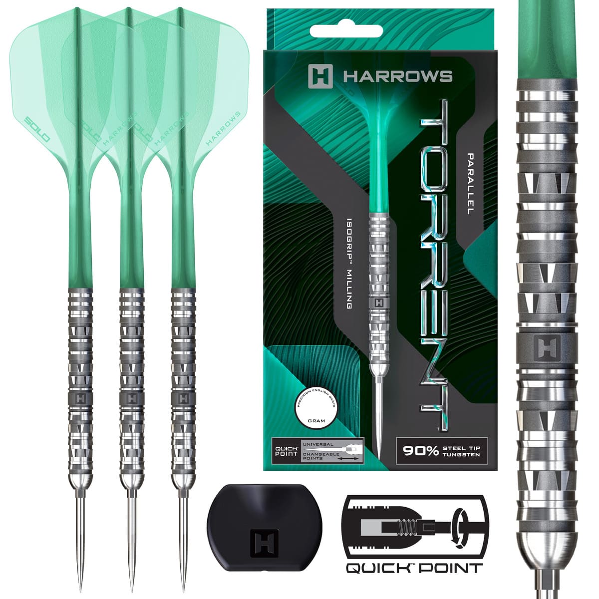 Harrows Torrent Parallel QP 90% Tungsten Steel Tip Darts
