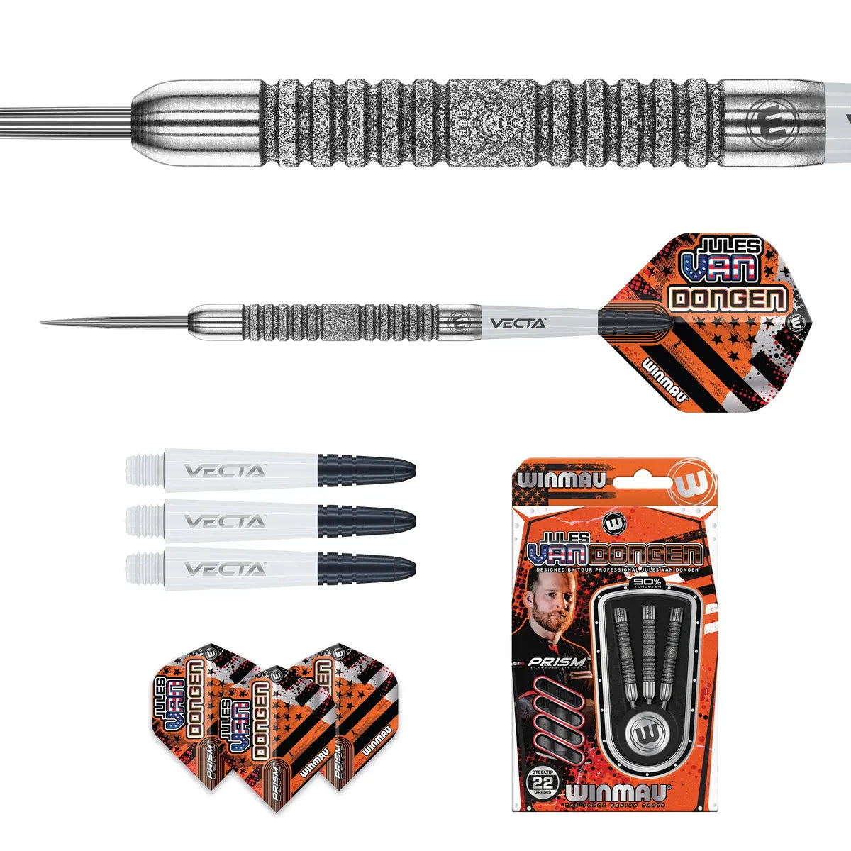 Winmau Jules van Dongen 90% Tungsten Steel Tip Darts - view 3