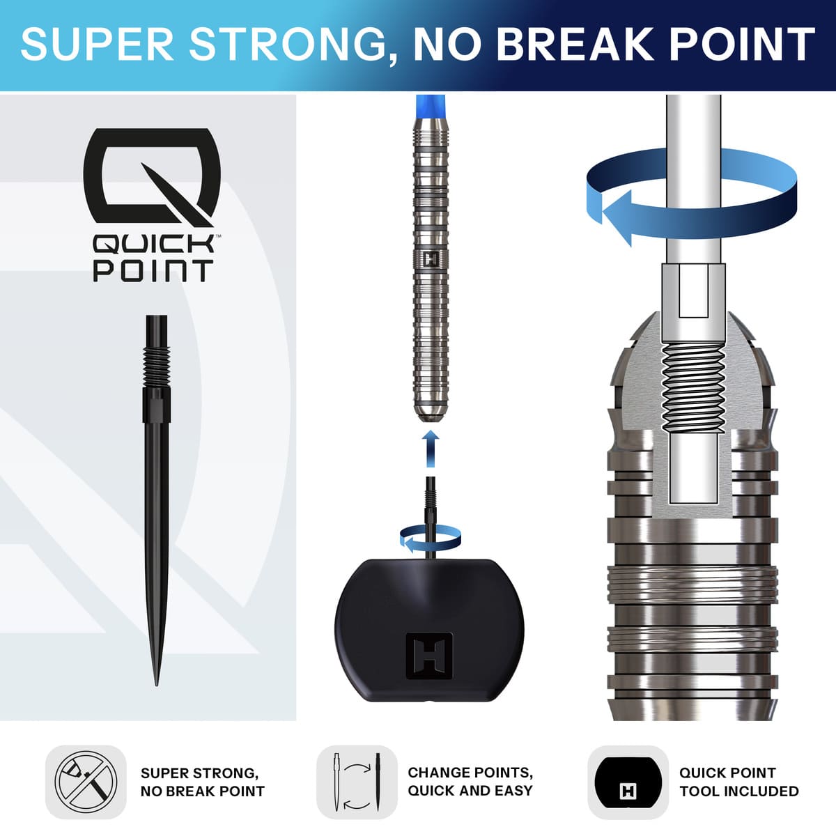 Harrows Flux QP Pro Tungsten Steel Tip Darts - view 3