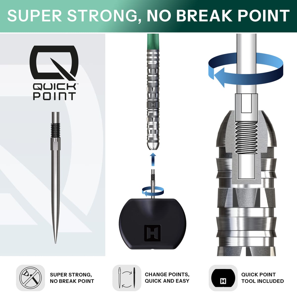 Harrows Torrent Parallel QP 90% Tungsten Steel Tip Darts - view 2