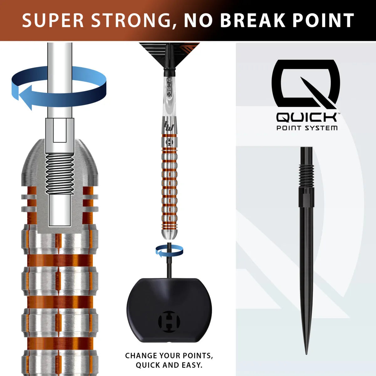 Harrows Luke Woodhouse Series 2 QP 90% Tungsten Steel Tip Darts - view 3