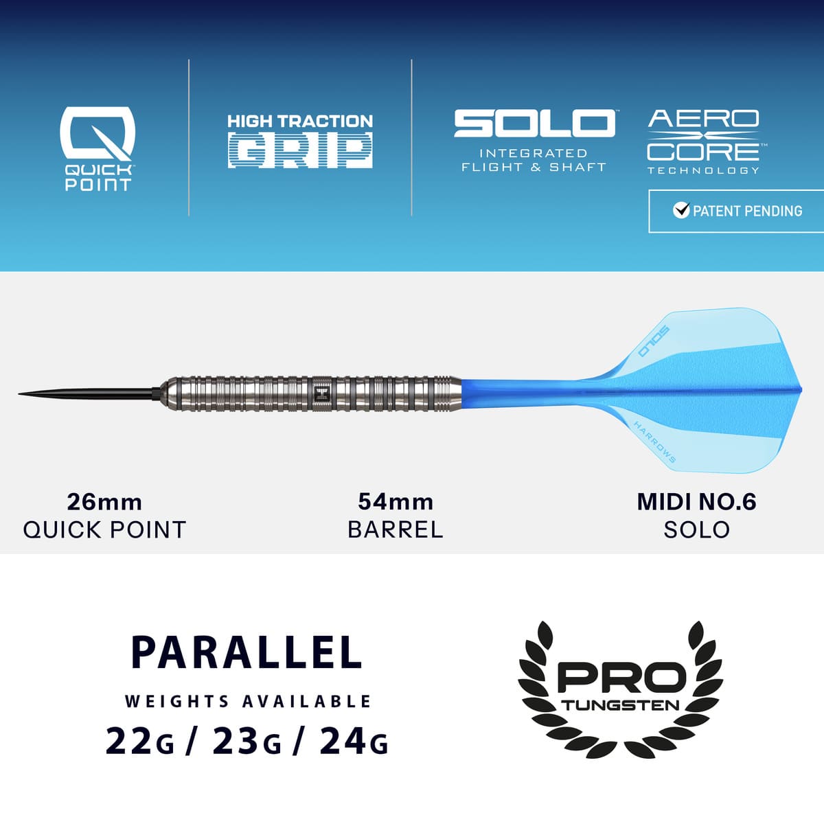 Harrows Flux QP Pro Tungsten Steel Tip Darts - view 4