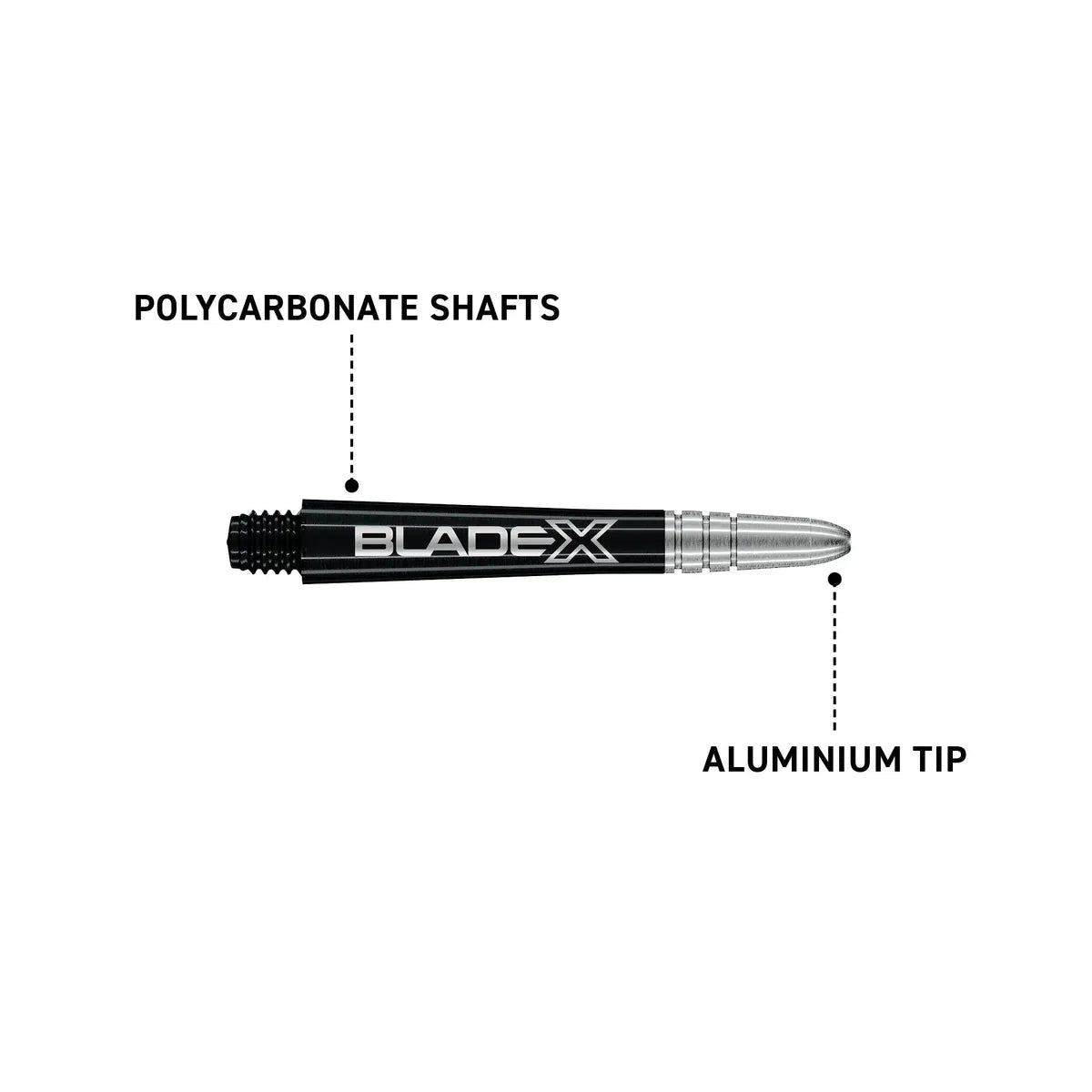 Winmau Vecta Blade X Black & Silver Dart Shafts - view 5
