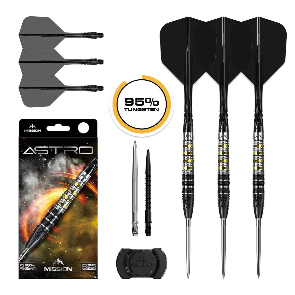 Mission Astro R2.5 95% Tungsten Steel Tip Darts